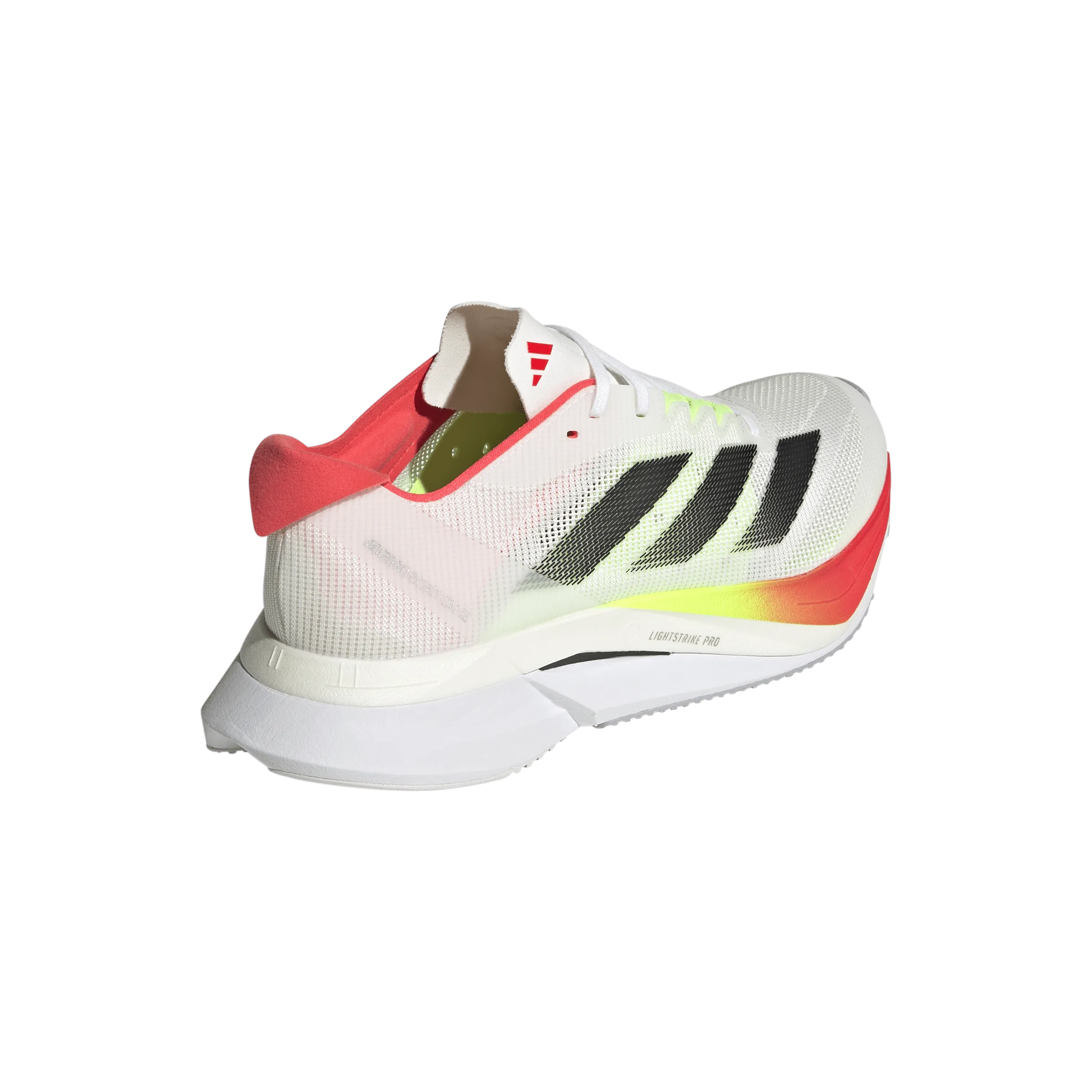 Adidas Women's Boston 12 Running Shoes in FTWR White/Core Black/Lucid Red SS25 Shoes_Adidas