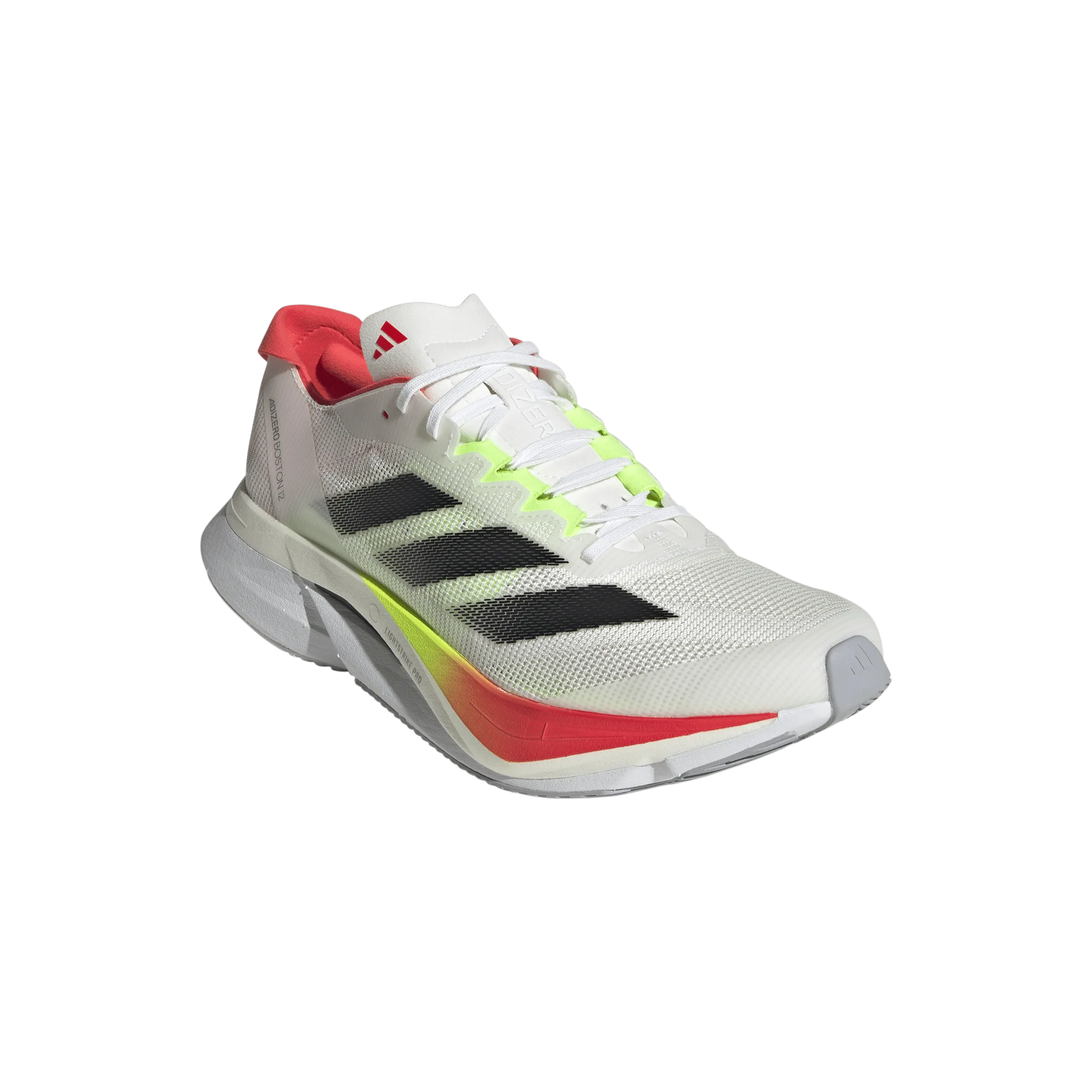 Adidas Women's Boston 12 Running Shoes in FTWR White/Core Black/Lucid Red SS25 Shoes_Adidas