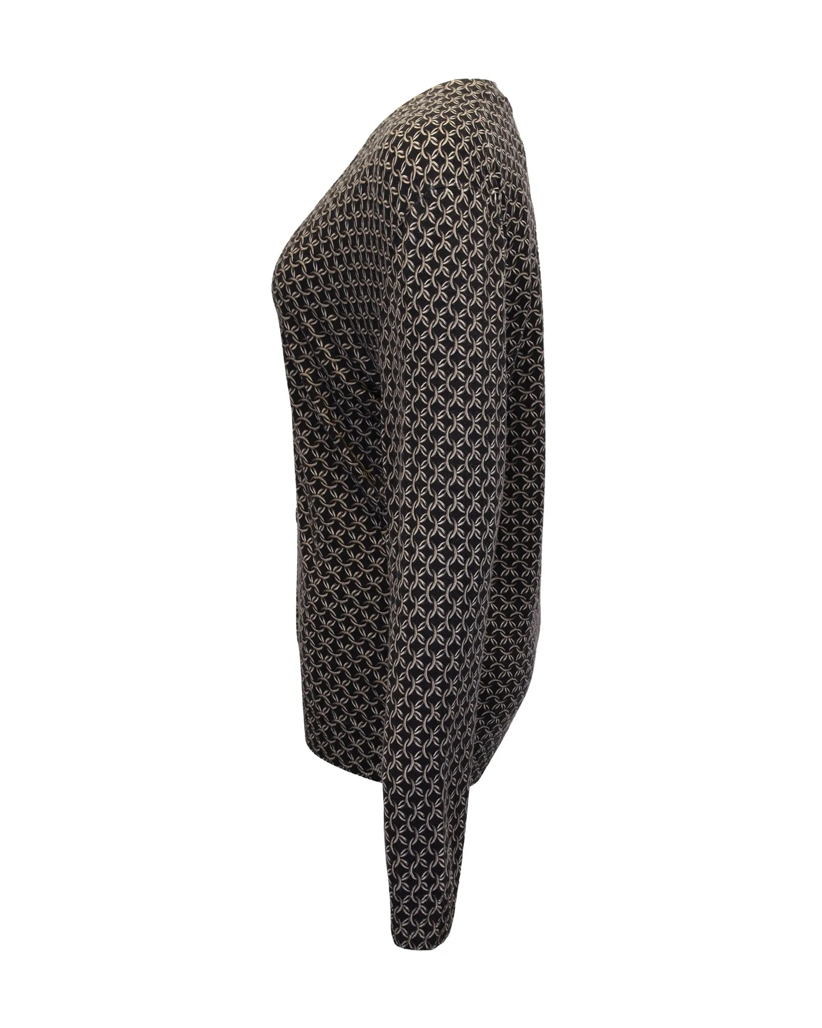 Alexander McQueen Chain Link Print Cardigan in Black Wool