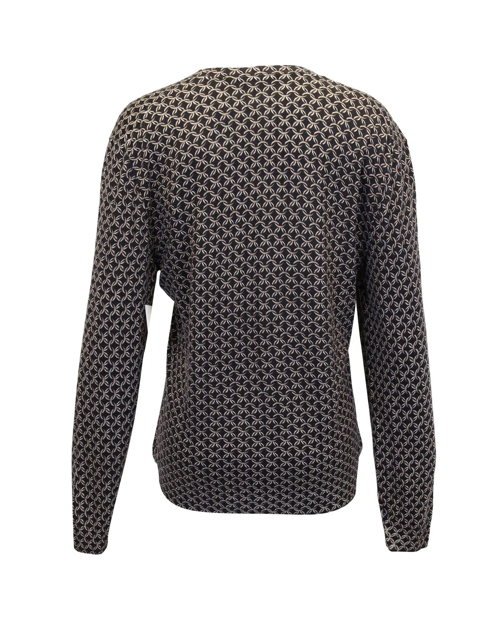 Alexander McQueen Chain Link Print Cardigan in Black Wool