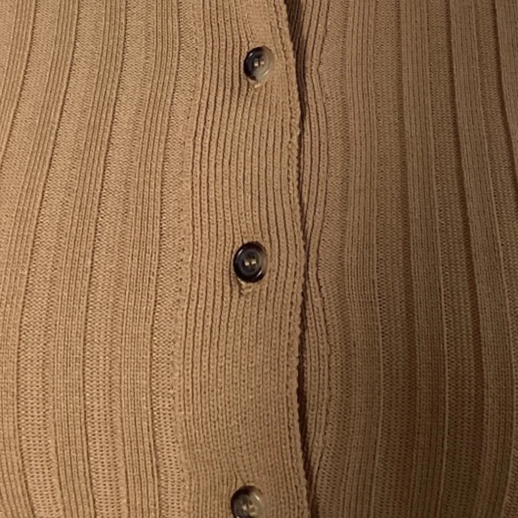 Anine Bing Joslyn Rib Knit Cardigan in Brown Rayon