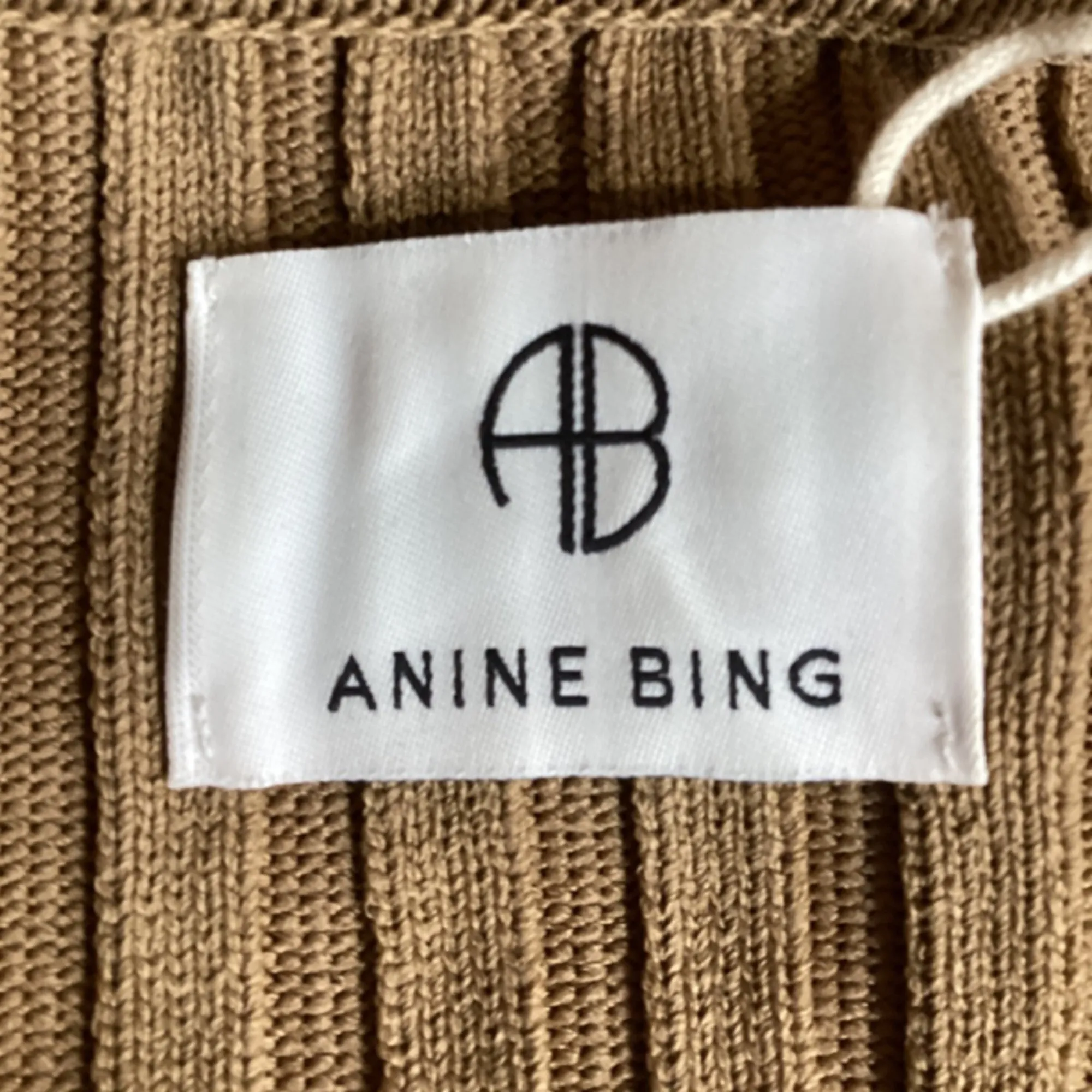 Anine Bing Joslyn Rib Knit Cardigan in Brown Rayon