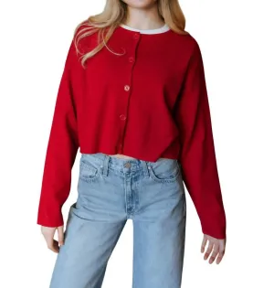 Basic Cardigan In Red