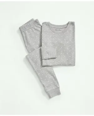 Brooks Brothers Kids Cotton Printed Pajama Set Grey Heather Brooks Brothers