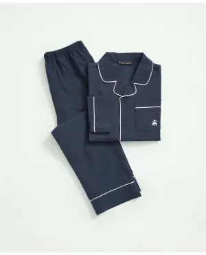 Brooks Brothers Kids Long Sleeve Button Up Pajama Set Navy Brooks Brothers