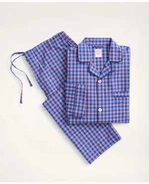 Brooks Brothers Men's Check Pajamas Blue Brooks Brothers