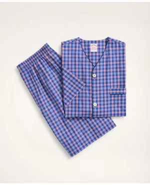Brooks Brothers Men's Check Short Pajamas Blue Brooks Brothers
