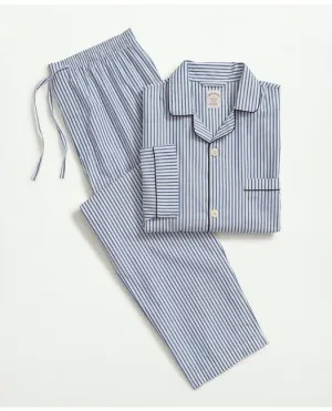 Brooks Brothers Men's Cotton Broadcloth Bengal Stripe Pajamas Blue Brooks Brothers