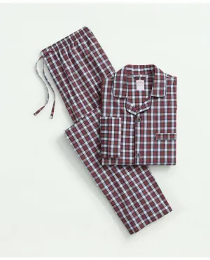 Brooks Brothers Men's Cotton Broadcloth Tartan Pajamas White Brooks Brothers