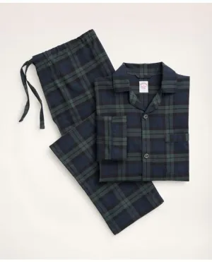 Brooks Brothers Men's Cotton Flannel Black Watch Pajamas Navy/Green Brooks Brothers