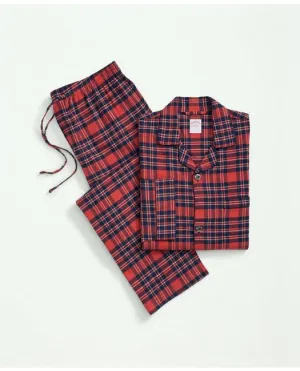 Brooks Brothers Men's Cotton Flannel Plaid Pajamas Red Brooks Brothers