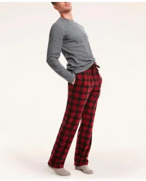 Brooks Brothers Men's Fleece Lounge Set Charcoal/Red Brooks Brothers