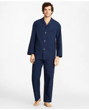 Brooks Brothers Men's Seersucker Tonal Stripe Pajamas Navy Brooks Brothers