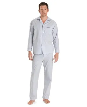 Brooks Brothers Men's Wrinkle-Resistant Blue Stripe Pajamas Light Blue Brooks Brothers