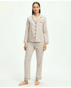 Brooks Brothers Women's Cotton Flannel Tattersall Pajama Set Multicolor Brooks Brothers