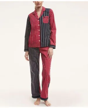 Brooks Brothers Women's Cotton Fun Stripe Pajama Set Multicolor Brooks Brothers