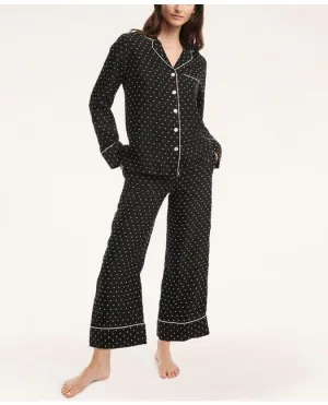 Brooks Brothers Women's Soft Clip Dot Pajama Set Black Brooks Brothers
