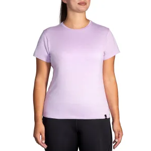 Brooks Luxe Short Sleeve - Htr Lt Orchid - WOMEN (221659) Brooks