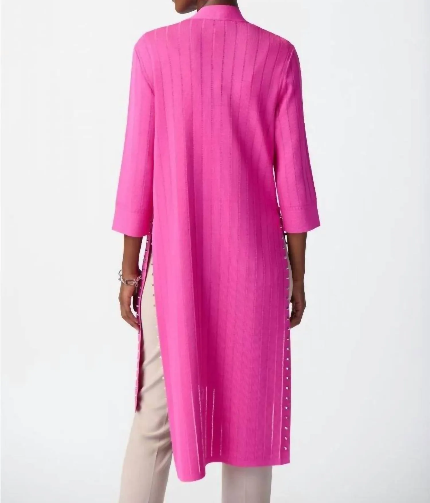 Cardigan With Gromets In Ultra Pink