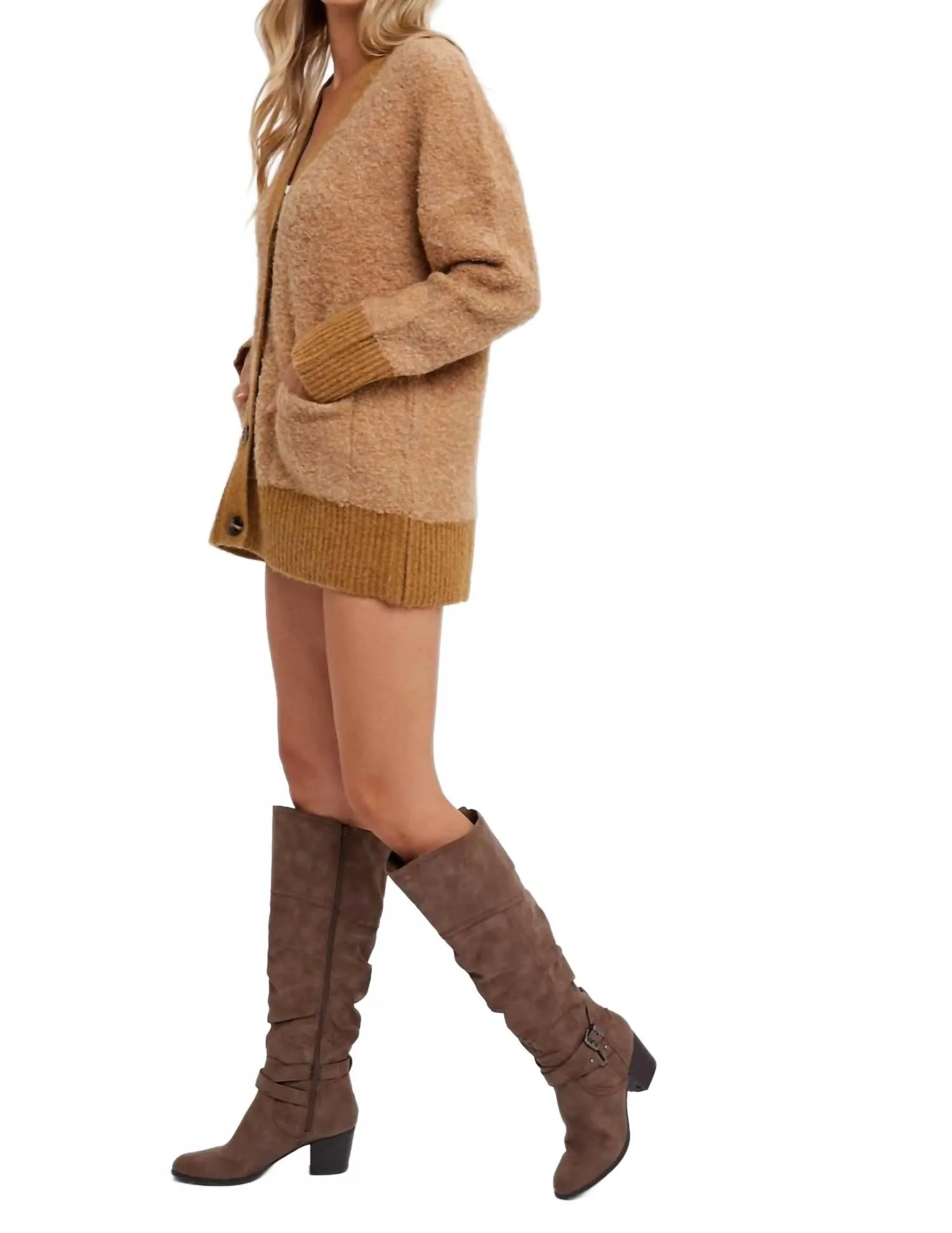 Charmed Cardigan In Camel