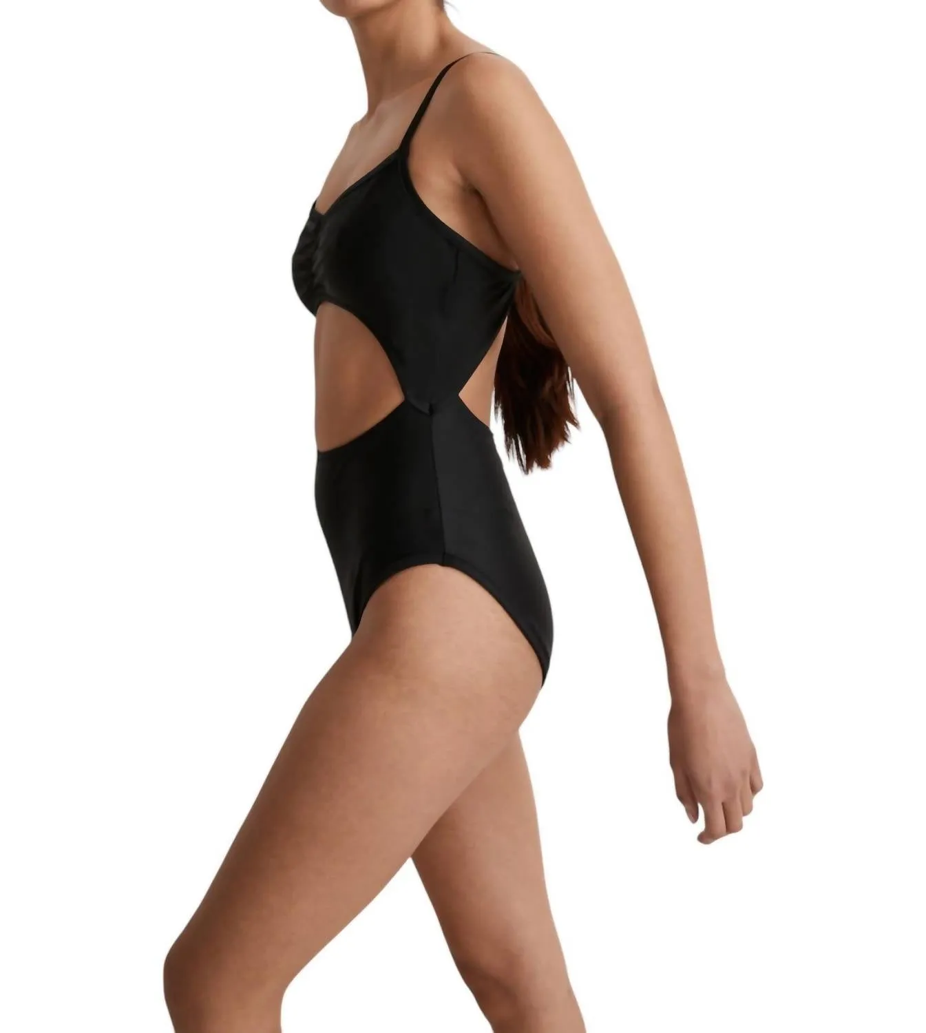 Cinched Cutout One-Piece Swimsuit In Black