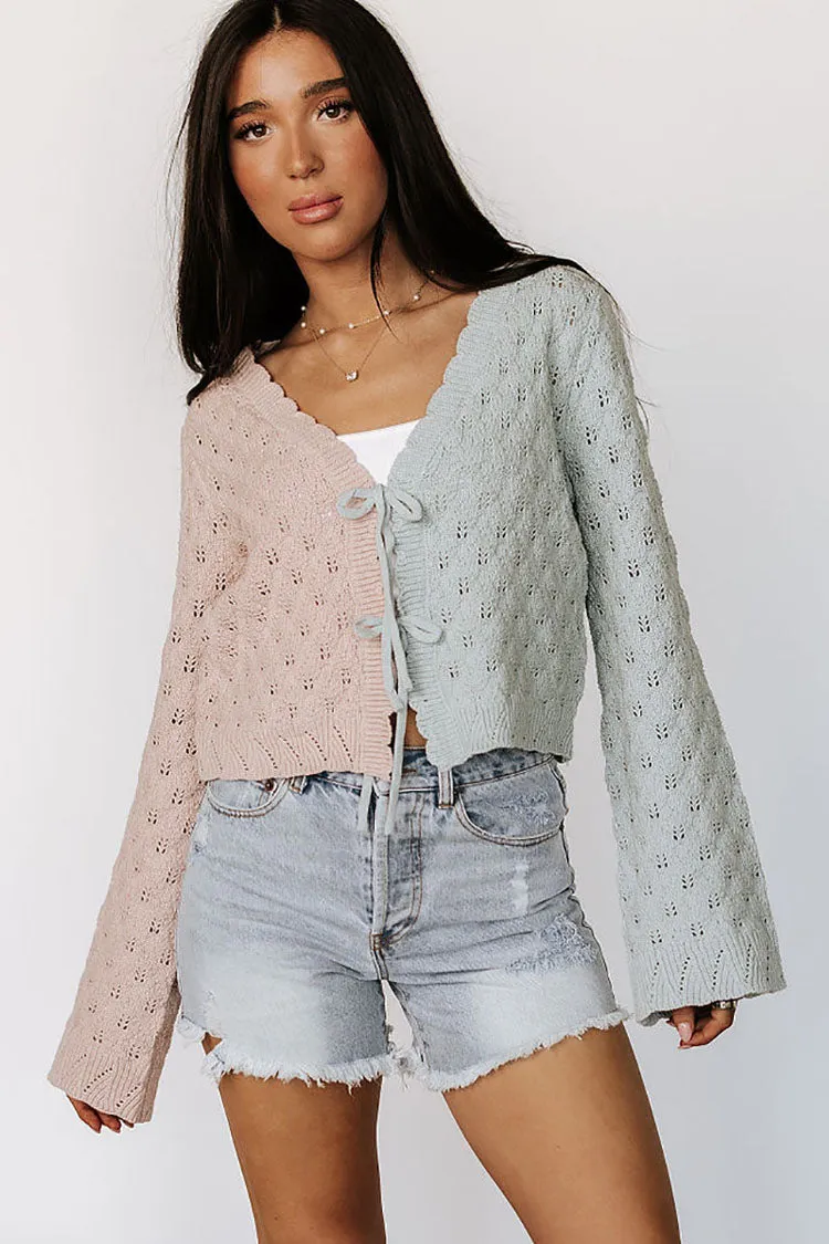Demi Cardigan - Blush/Seafoam