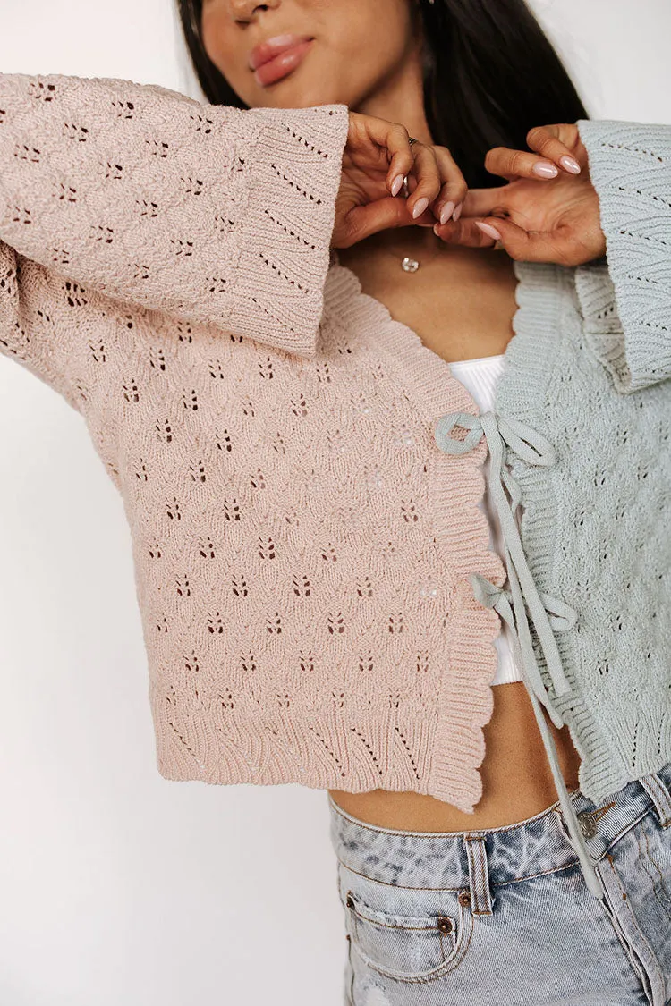 Demi Cardigan - Blush/Seafoam