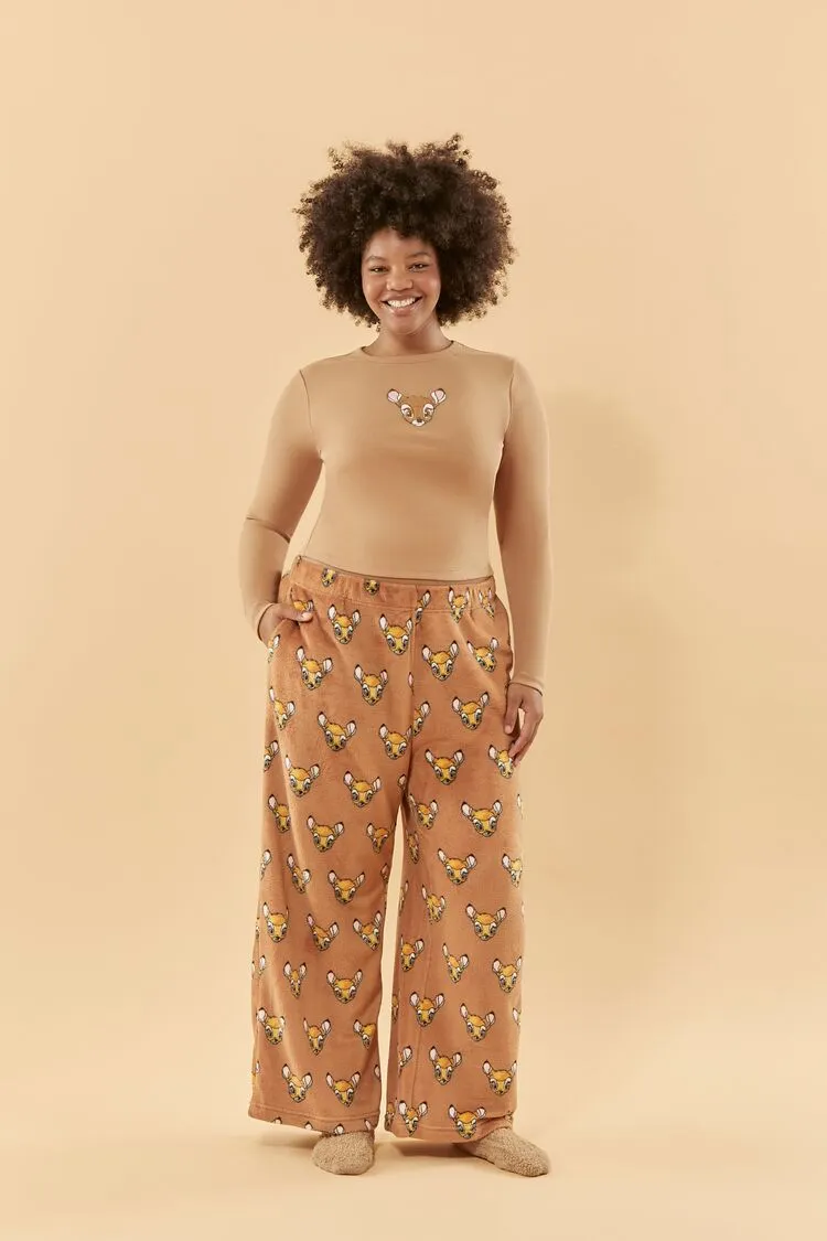 Forever 21 Plus Women's Disney Bambi Pajama Pants Tan/Multi Forever 21