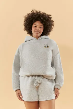 Forever 21 Plus Women's Disney Thumper Pajama Hoodie Sweatshirt Grey/Multi Forever 21