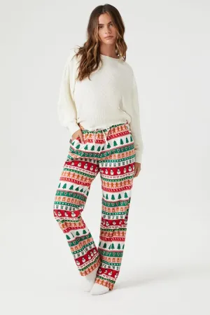 Forever 21 Women's Fair Isle Flannel Pajama Pants Jelly Bean/Multi Forever 21