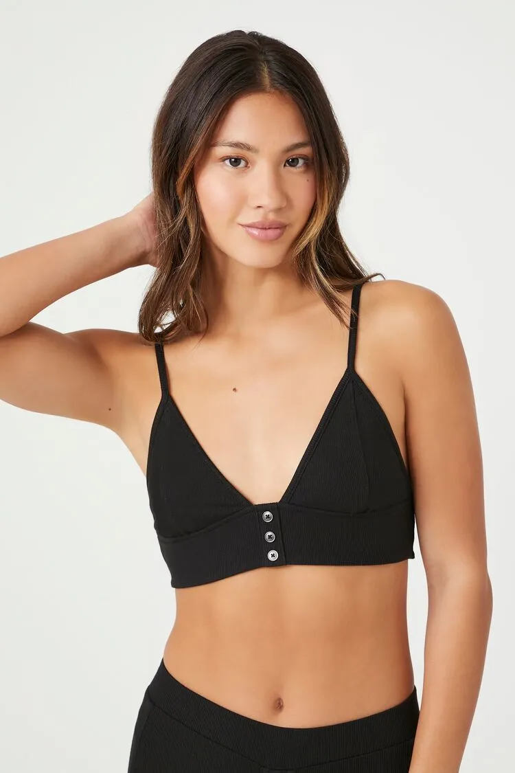 Forever 21 Women's Ribbed Lounge Cropped Cami Black Forever 21