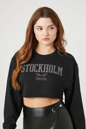 Forever 21 Women's Stockholm Graphic Cropped Tee Black/Multi Forever 21