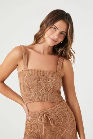 Forever 21 Women's Sweater-Knit Pajama Tank Top Chestnut Forever 21