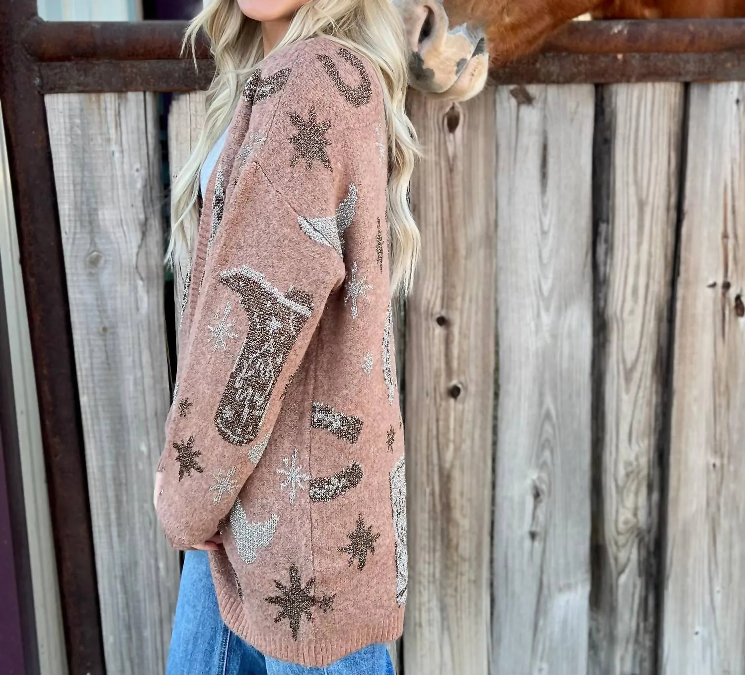 Golden Horseshoe Cardigan In Brown
