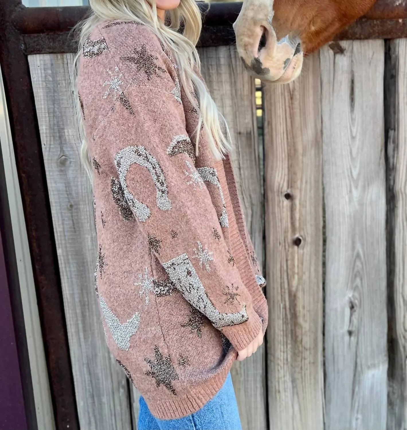 Golden Horseshoe Cardigan In Brown