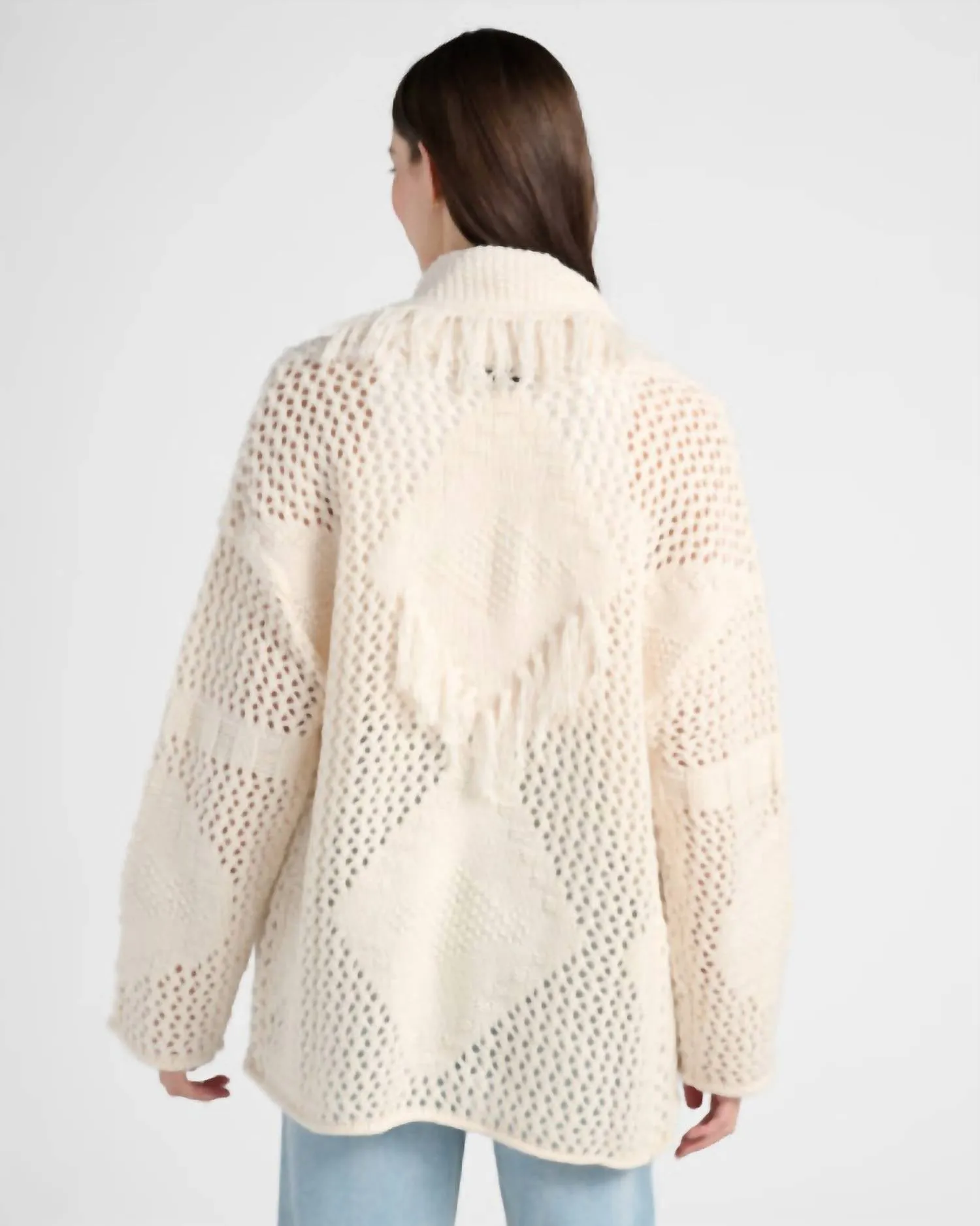 Isla Shawl Neck Cardigan In Cream