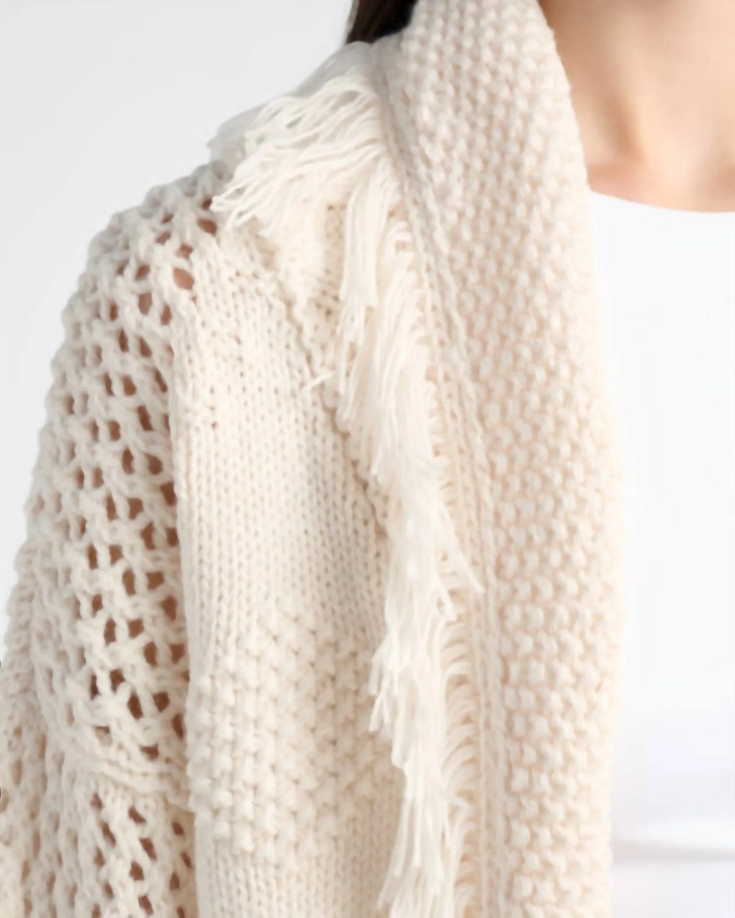 Isla Shawl Neck Cardigan In Cream