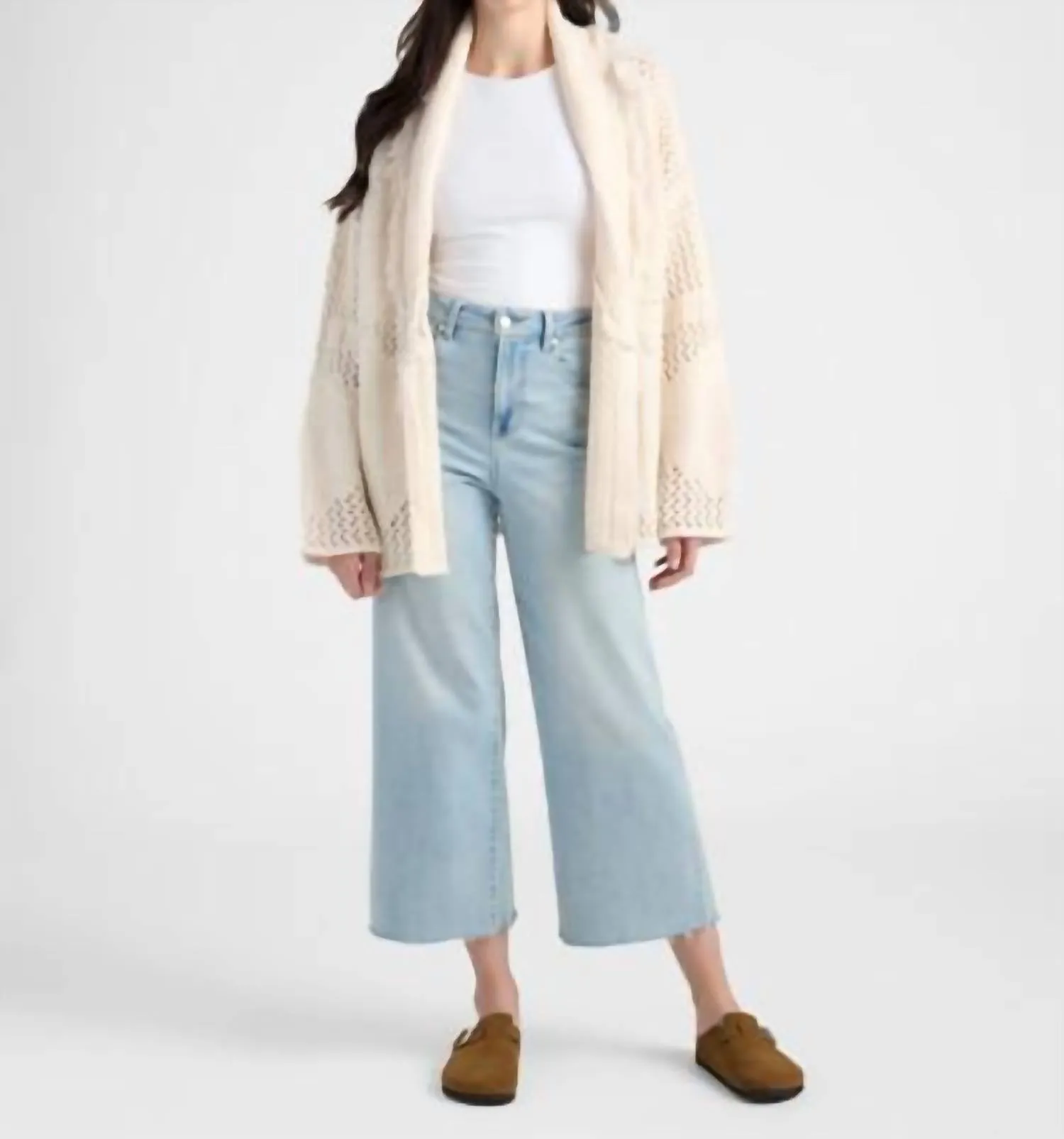 Isla Shawl Neck Cardigan In Cream