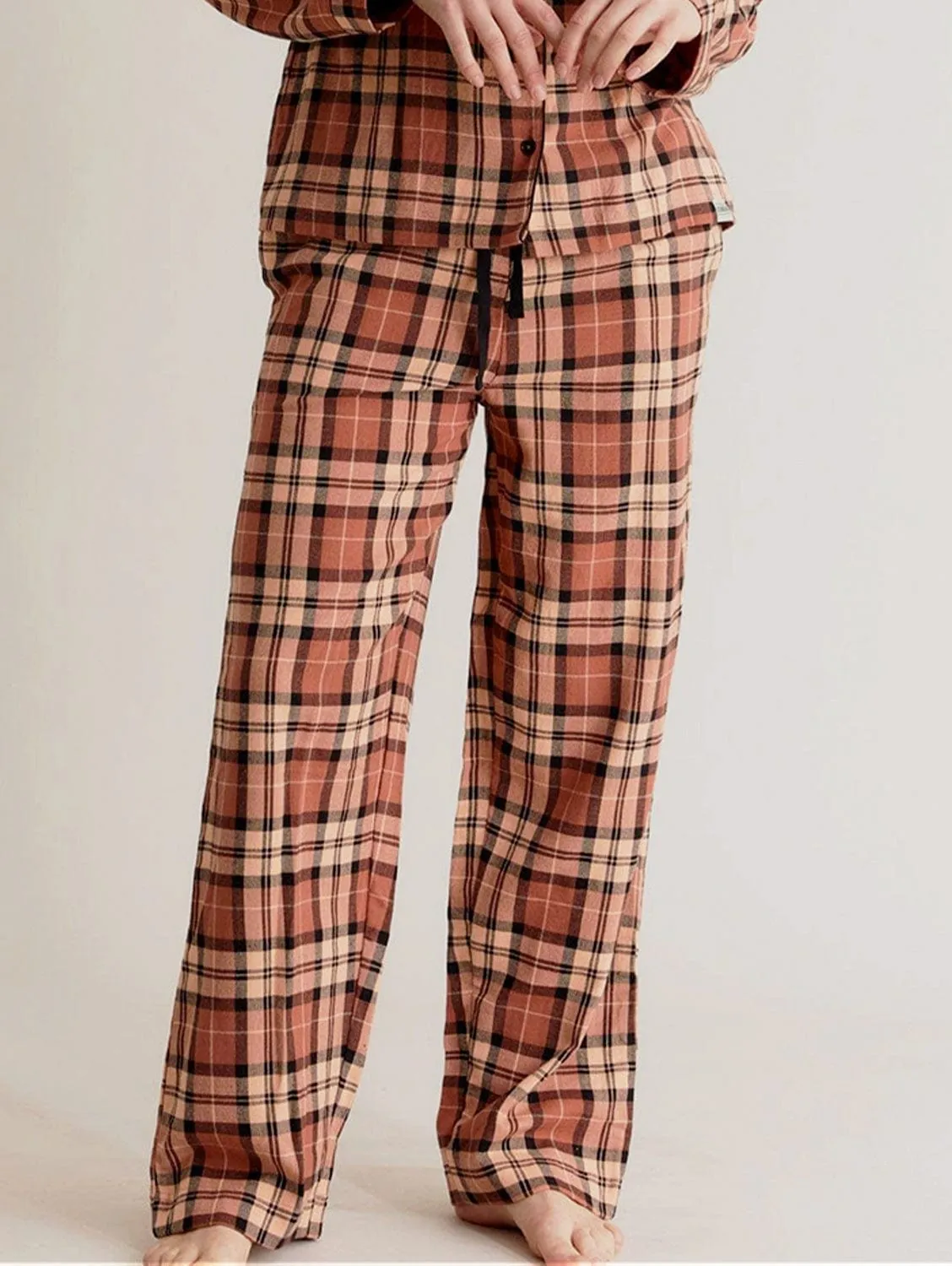 Jim Jam Women's GOTS Organic Cotton Pyjama Bottoms | Clay