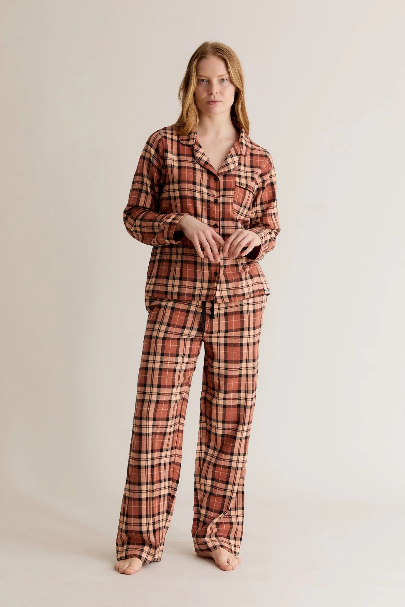 Jim Jam Women's GOTS Organic Cotton Pyjama Bottoms | Clay
