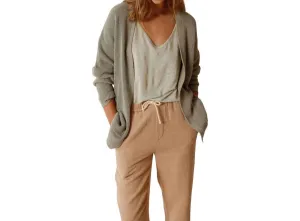Knitted Pocket Cardigan In Aloe