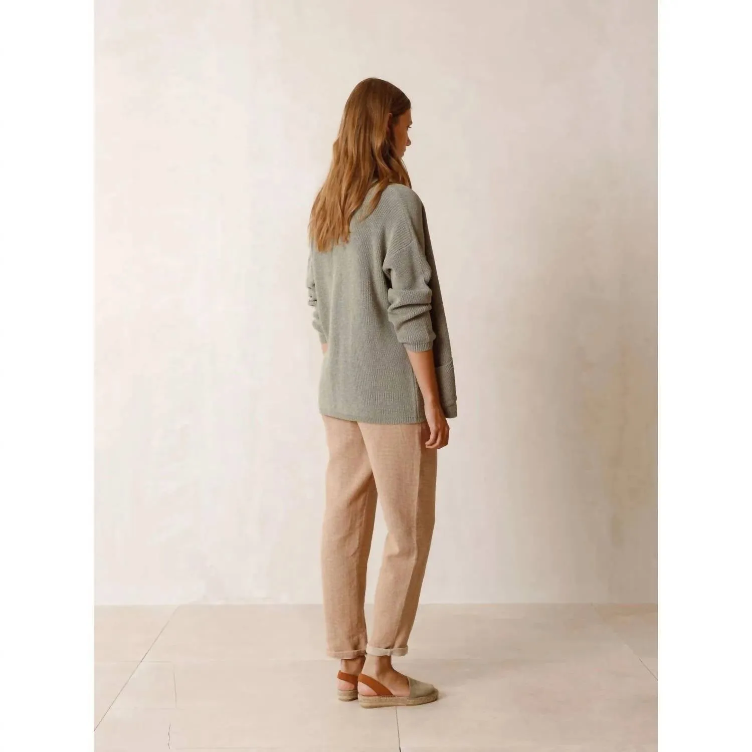 Knitted Pocket Cardigan In Aloe