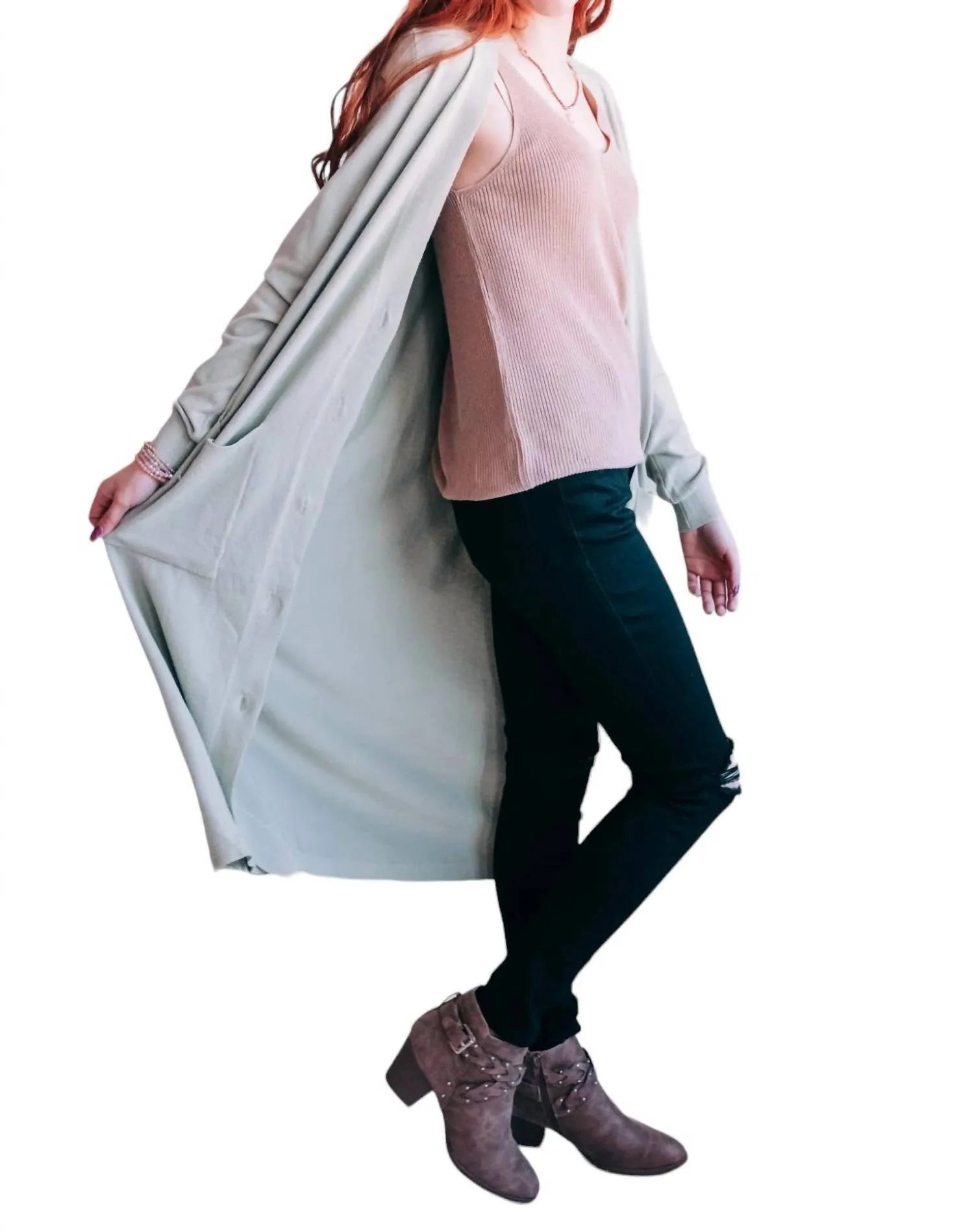Living In Layers Cardigan In Sage