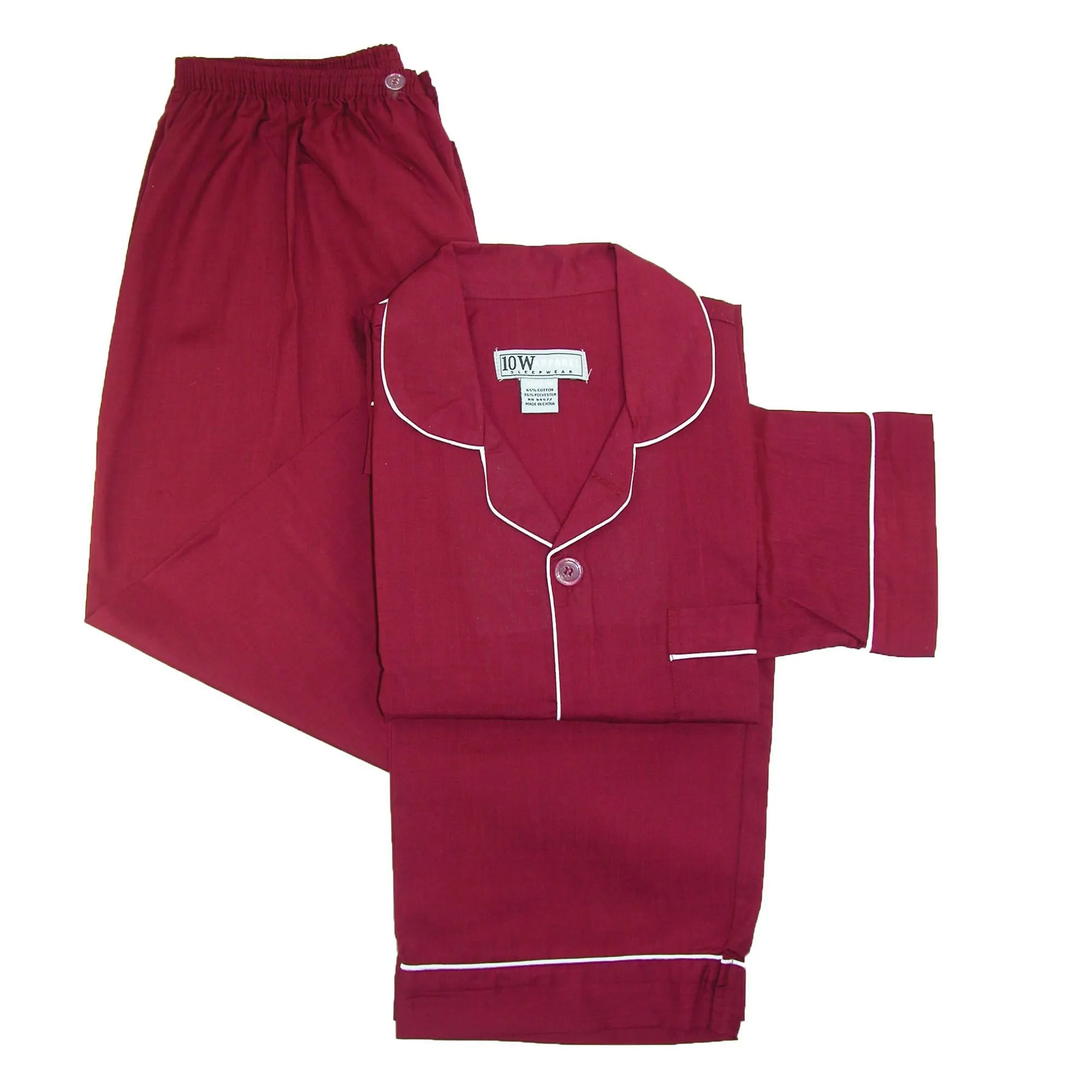 Long Sleeve Long Leg Solid Pajama Set