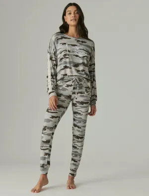 Lucky Brand Lucky Printed Sleepwear Set Dark Green Lucky Brand