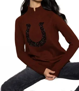 Lucky U Sweater In Mahogany