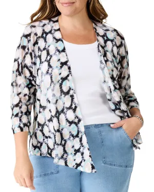 NIC ZOE Plus Sand Dollar 4-Way Linen-Blend Cardigan