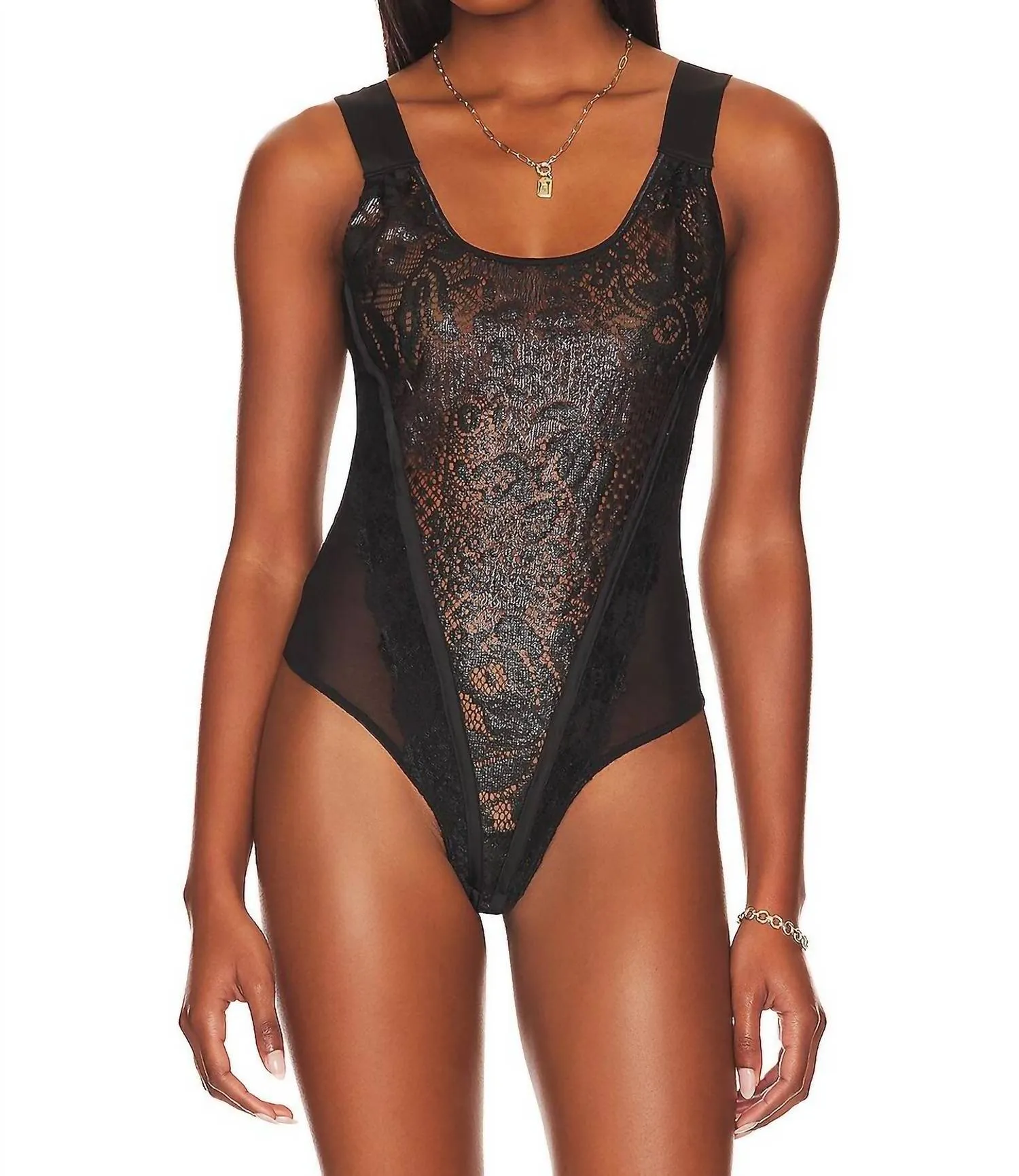 Off Beat Bodysuit In Black