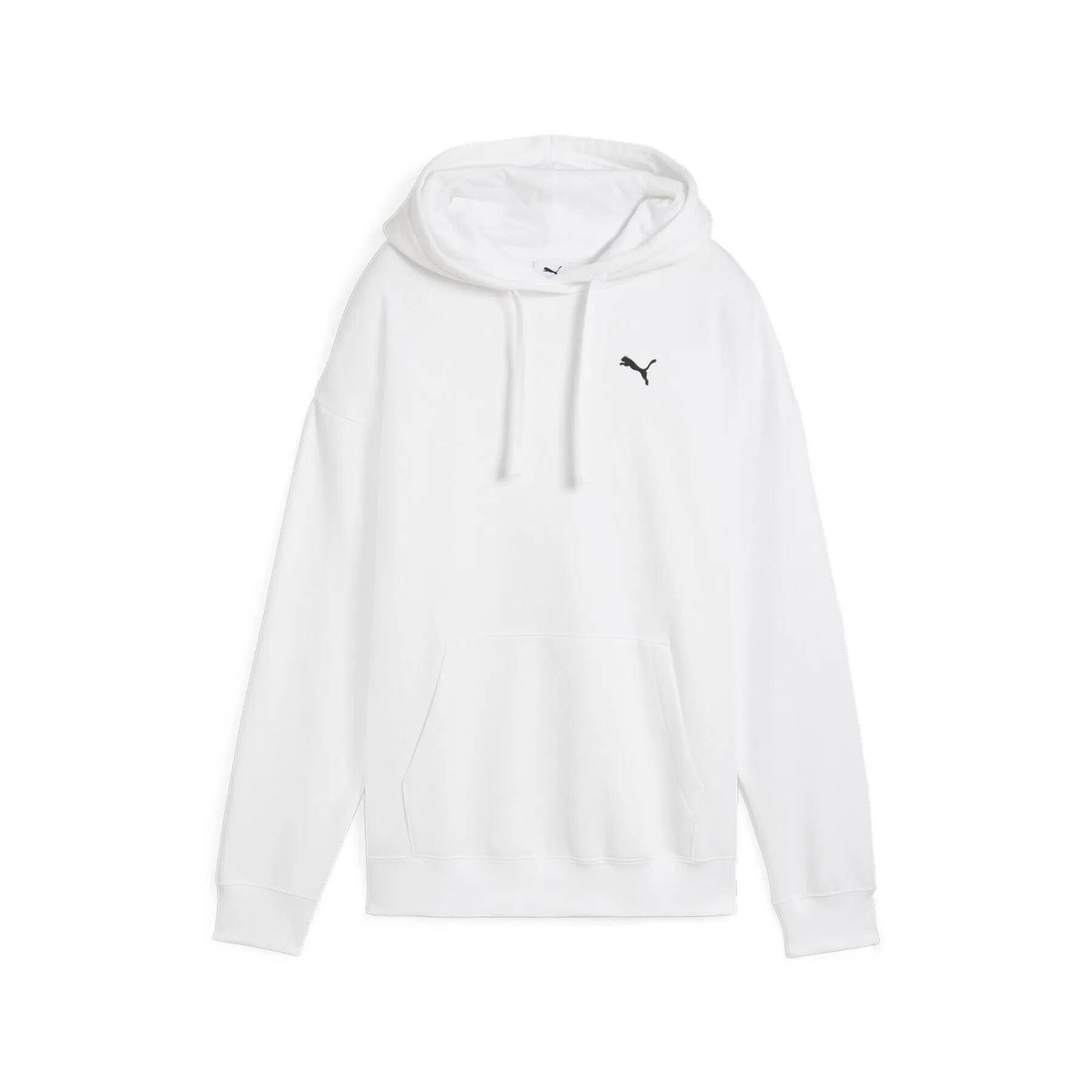 PUMA WOMEN'S SMALL LOGO FLEECE WHITE HOODIE