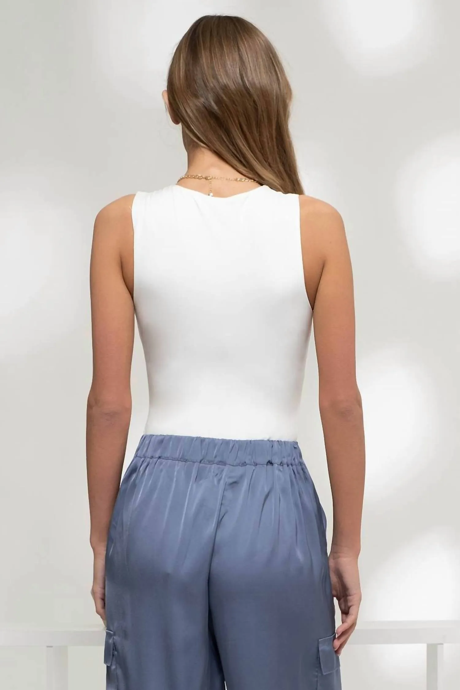 Reversible Knit Bodysuit In White